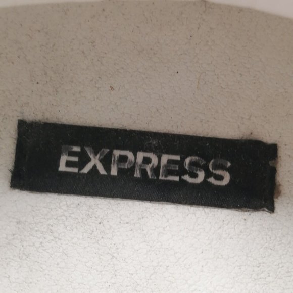 Express Womens Sneaker‎ White Faux Leather Lace Up Walking Shoe Low Top 9 - Picture 9 of 10